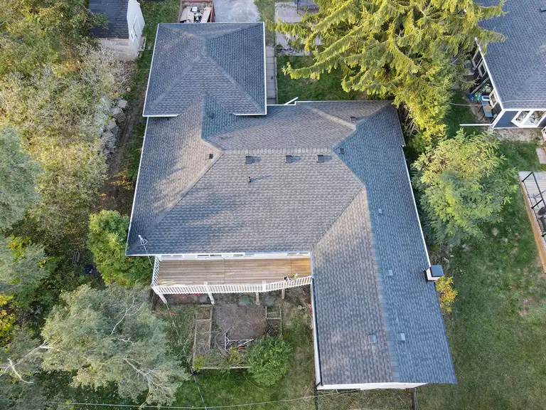 Detail of a completed Unique Roofing project